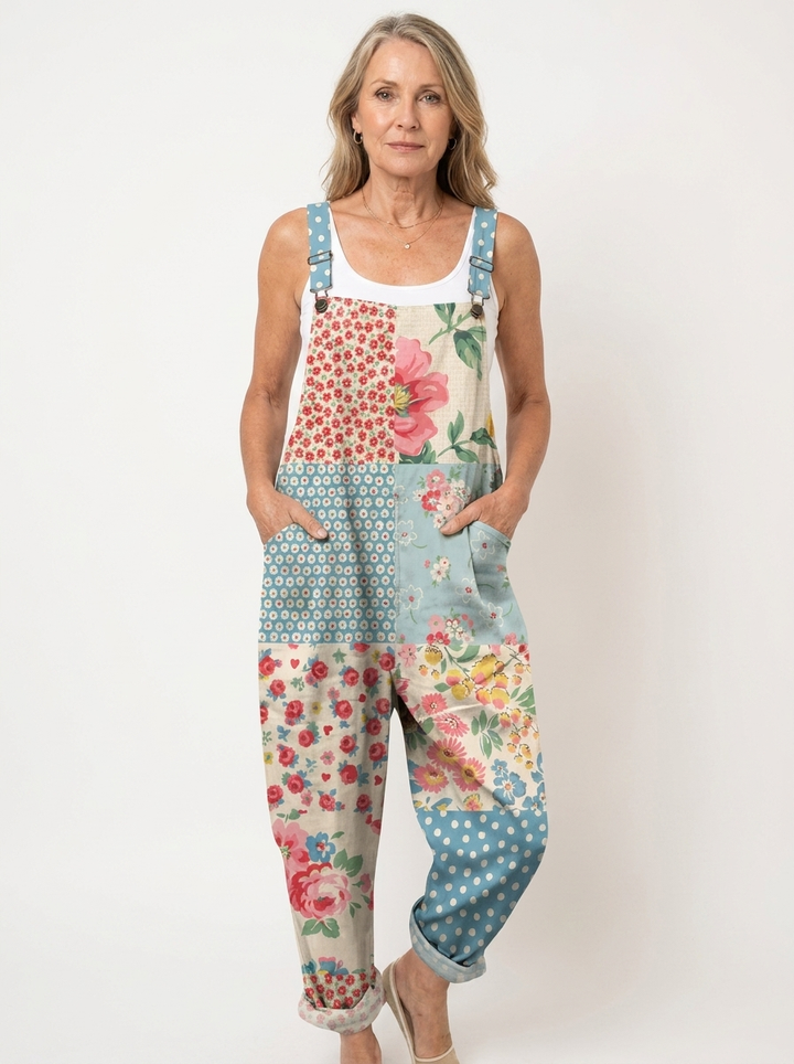Comfortable Printed Overalls