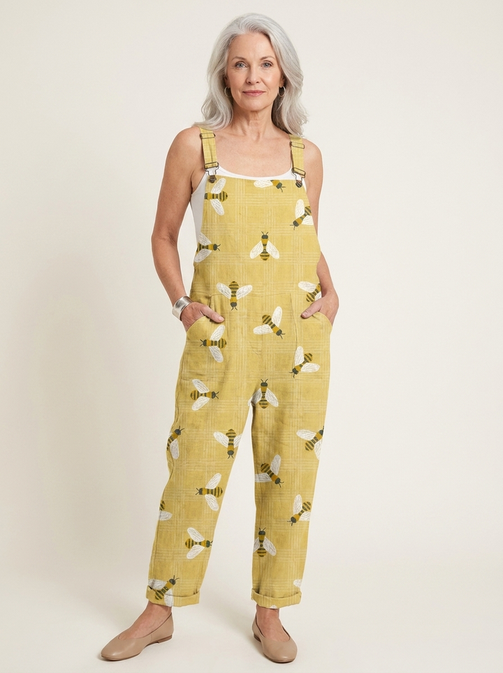 Comfortable Printed Overalls