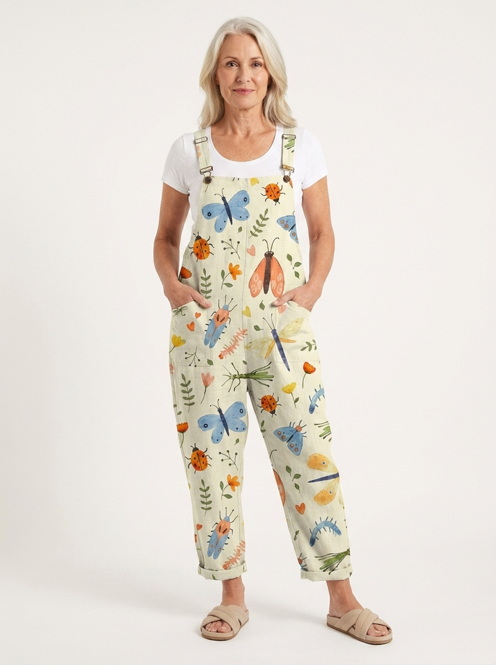 Comfortable Printed Overalls