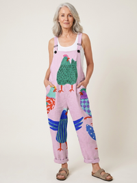Comfortable Printed Overalls