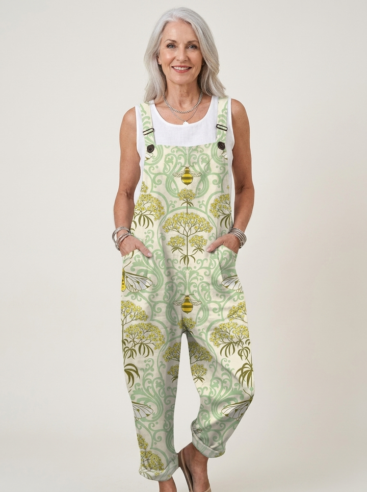 Comfortable Printed Overalls