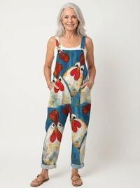 Comfortable Printed Overalls