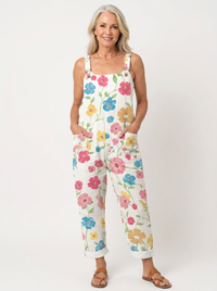 Comfortable Printed Overalls