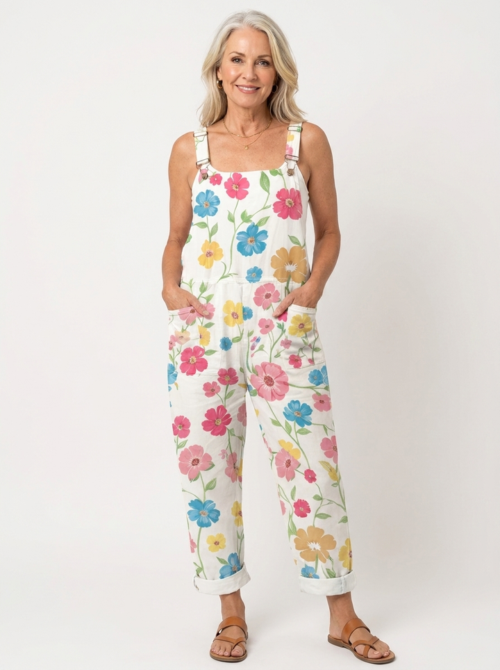Comfortable Printed Overalls