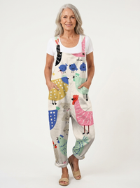 Comfortable Printed Overalls