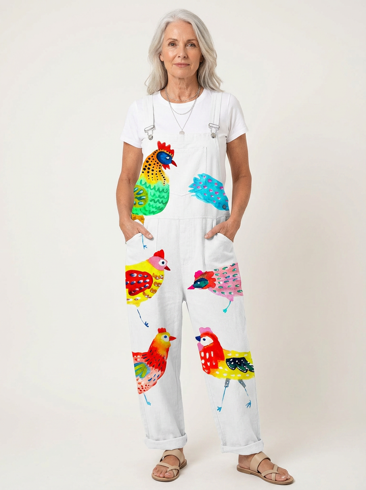 Comfortable Printed Overalls