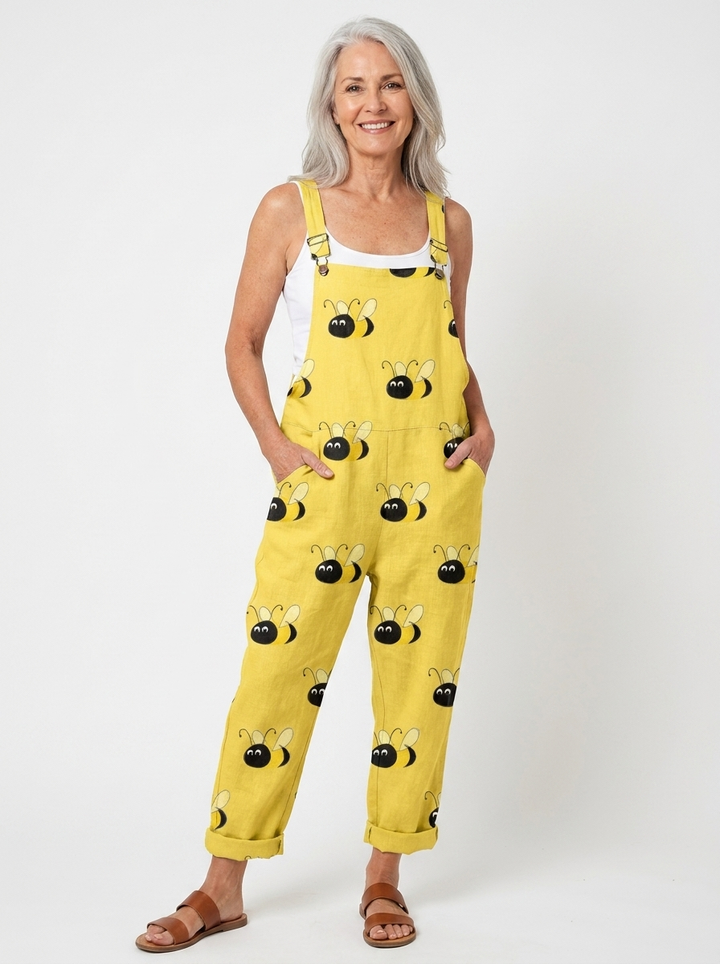 Comfortable Printed Overalls
