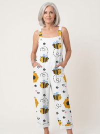 Comfortable Printed Overalls