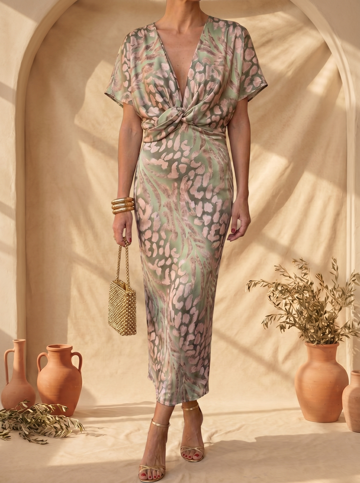 Marlowe - Elegant Midi Dress with Waist Bow