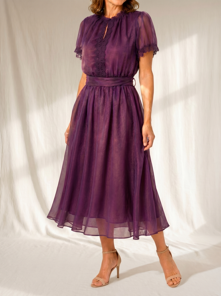 Ottilie - Chiffon Lace Maxi Dress