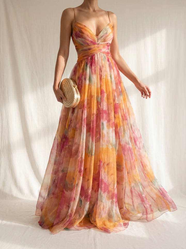 Priya - Enchanting Floral Print Maxi Dress