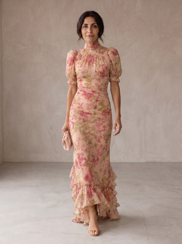 Thea - Floral Chiffon Maxi Dress