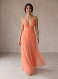 Ines - Coral Light Maxi Dress