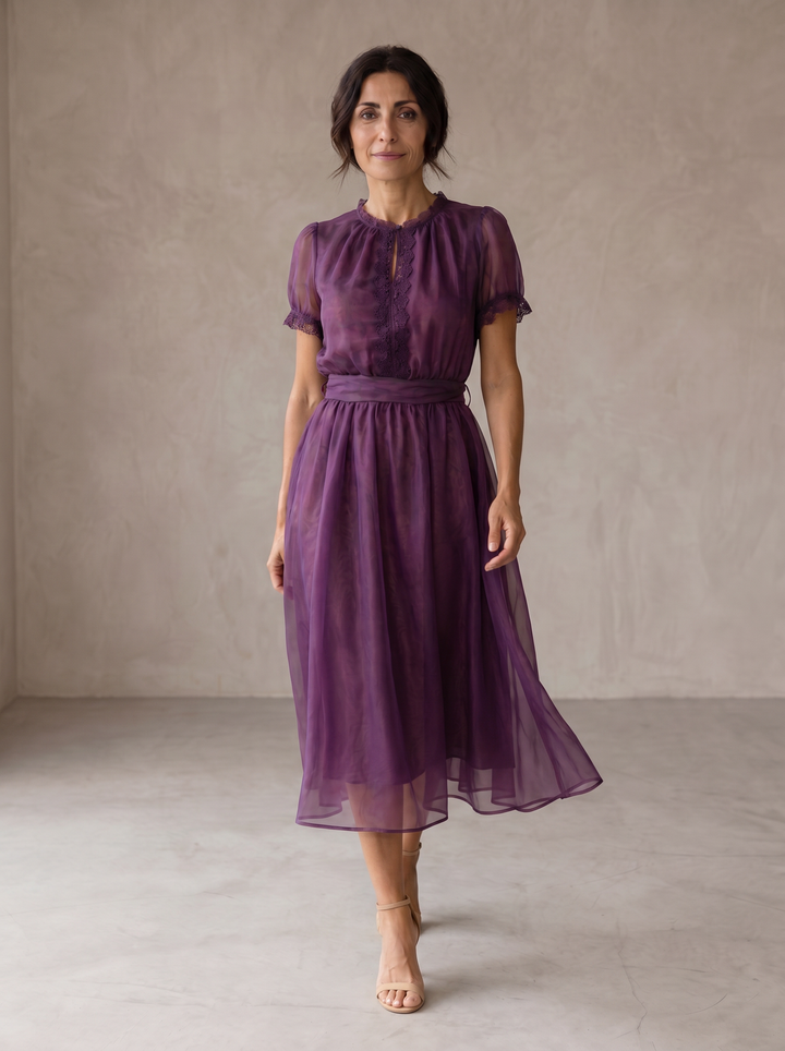 Ottilie - Chiffon Lace Maxi Dress