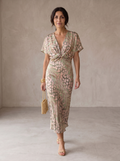 Marlowe - Elegant Midi Dress with Waist Bow