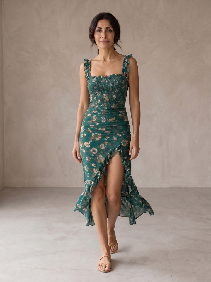 Romilly - Retro Boho Midi Dress