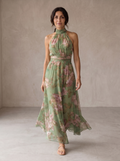 Bianca - Floral Halter Maxi Dress