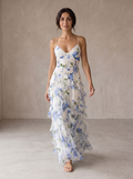 Elodie - Floral Midi Dress with Ruffles