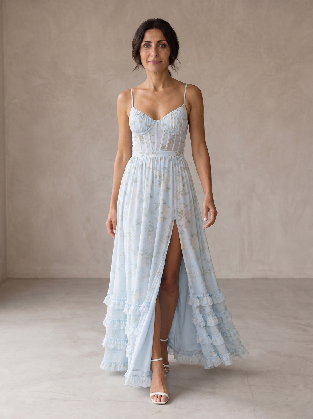 Noor - V-Neck Ruffle Maxi Dress