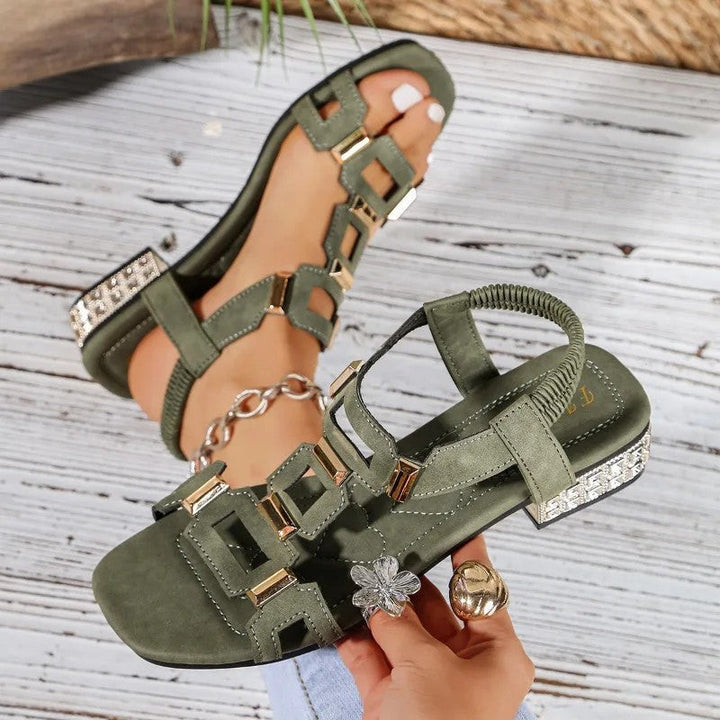 Bellina - Crystal Heel Sandals
