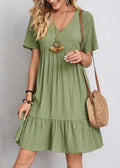 Danica - V-Neck Ribbed Layered Mini Dress