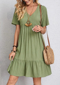 Danica - V-Neck Ribbed Layered Mini Dress