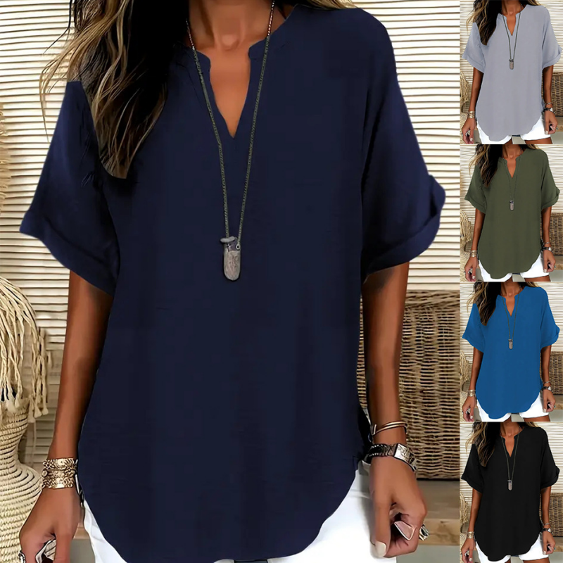 Alena | Lightweight Top with V-Neck
