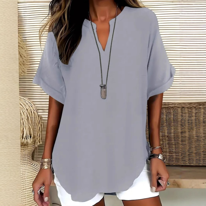 Alena | Lightweight Top with V-Neck
