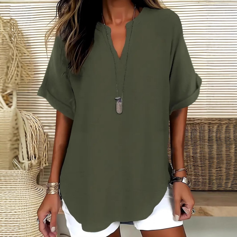 Alena | Lightweight Top with V-Neck
