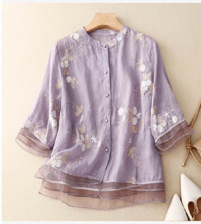 Althea Embroidered Cotton Blouse